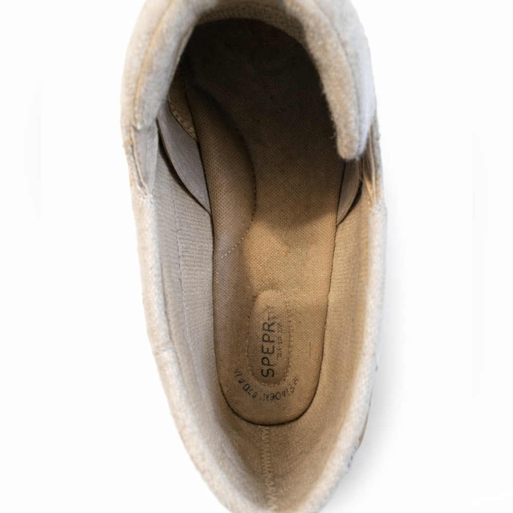 Sperry Top-Sider 9.5M Boat Shoes Tan Beige Lace Up Casual Women’s Pre-Owned - Picture 8 of 10